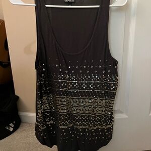Express Black Sleeveless Graphic Tank Top